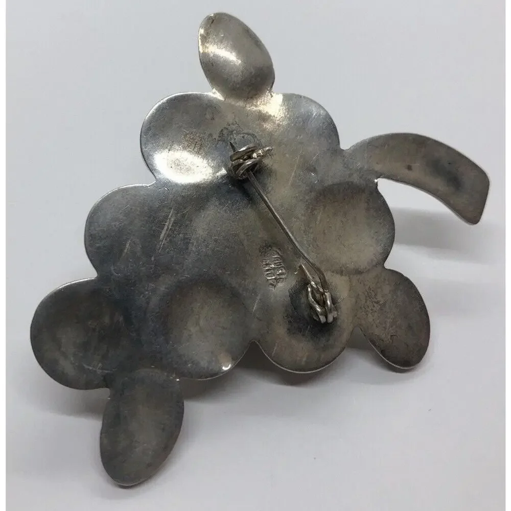 Vintage Sterling Silver Brooch Pin 925 Mexico Grape Cluster Huge 20 grams